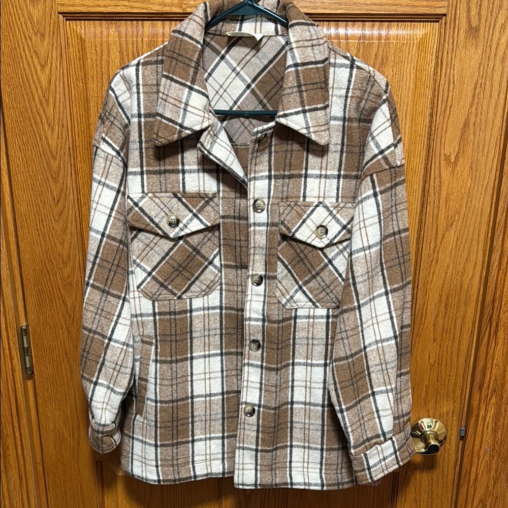 Plaid Button-Up Shacket - image 1